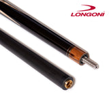 Longoni Flames Leather Pool Cue w/Luna Nera Shaft