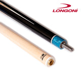 Longoni Galaxy Cyan Elk Style Leather Pool Cue w/S2 Shaft