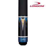 Longoni Galaxy Cyan Elk Style Leather Pool Cue Butt