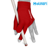 Molinari Billiard Glove for Left Hand Red L