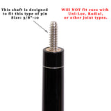 Maple Shaft for McDermott Lucky/Star Pool Cues, 3/8"-10, Silver Ring