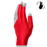 Billiard Quality Glove Open fingers Red