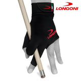 Longoni Billiard Glove Black Fire 3.0 for Left Hand S
