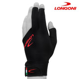 Longoni Billiard Glove Black Fire 3.0 for Left Hand XL