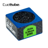 Cue Cube Tip Tool 2 in 1 Dime Radius (.353") Blue