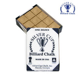 Silver Cup Billiard Chalk Brown 12 pcs